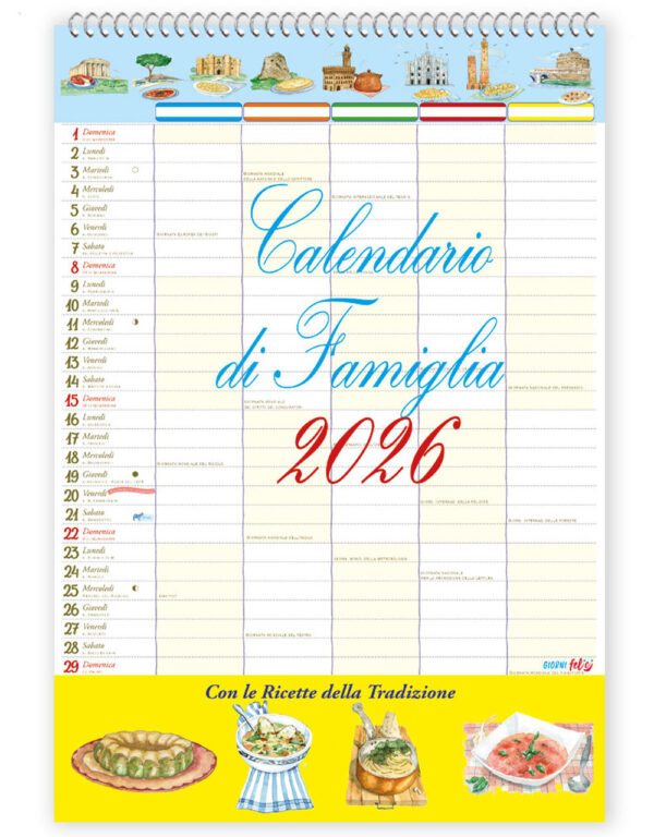Libro Calendario di Famiglia con ricette 2026 di  - ean 9788826209104 - Edizioni del Baldo