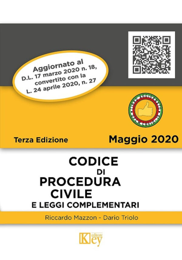 Libro Codice di procedura civile e leggi complementari di Riccardo Mazzon; Dario Primo Triolo - ean 9788827905449 - Key Editore