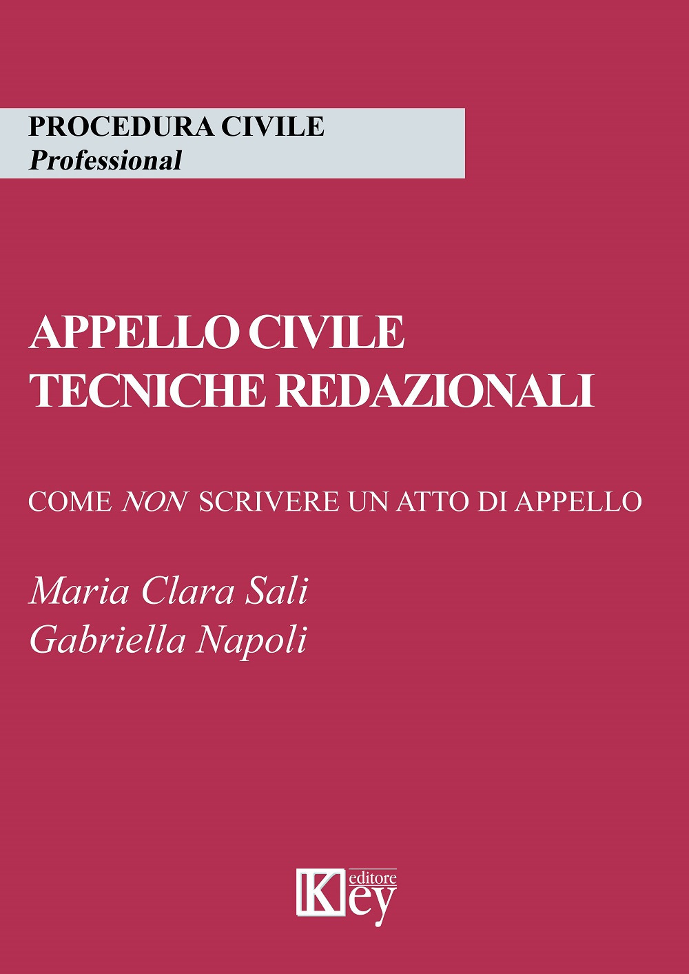 Libro Appello civile. Tecniche redazionali. Come non scrivere un atto di appello di Maria Clara Sali; Gabriella Napoli - ean 9788827905524 - Key Editore
