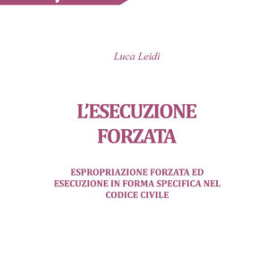 Libro esecuzione forzata. Espropriazione forzata ed esecuzione in forma specifica nel codice civile di Luca Leidi - ean 9788827905821 - Key Editore